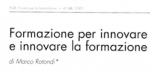 Formazione per innovare e innovare la formazione