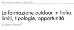 La formazione outdoor in Italia: limiti, tipologie, opportunità